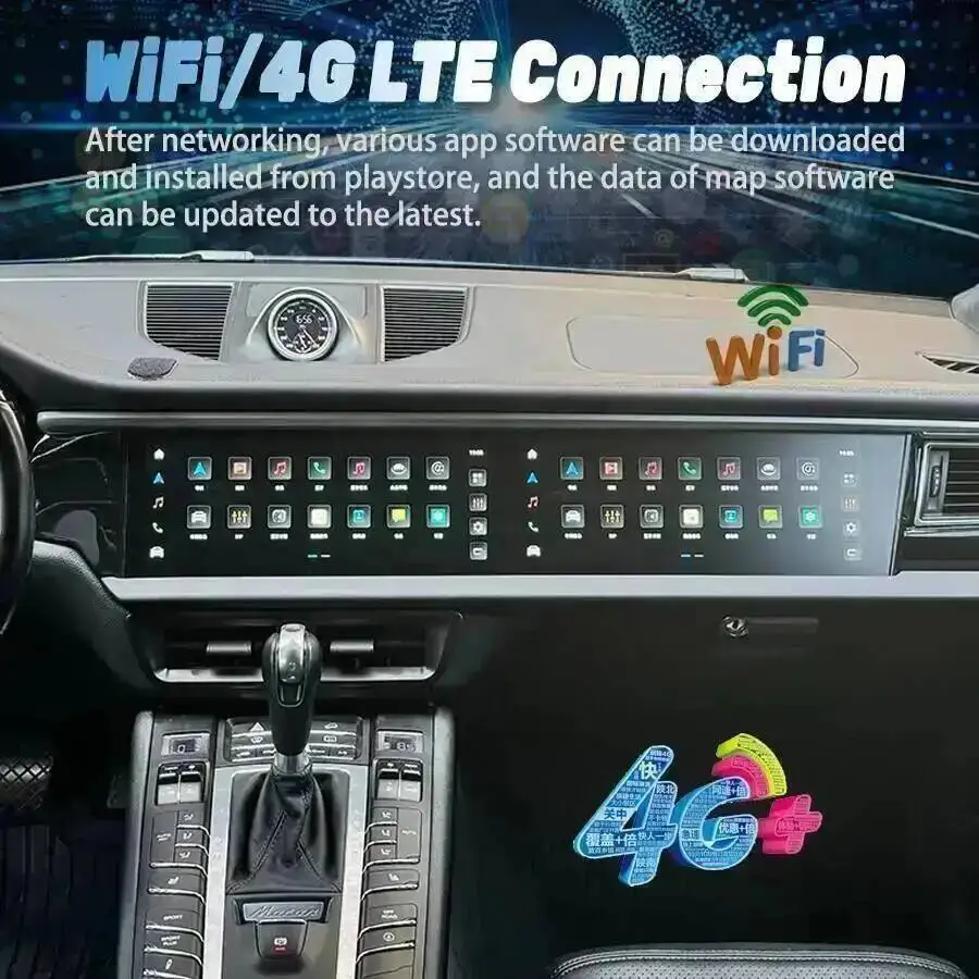 12.3+12.3inch For Porsche Macan 2014-2017 PCM 3.1 4.0 Dual Screen Stereo Car Radio GPS Carplay Multimedia Player Android Auto view 5