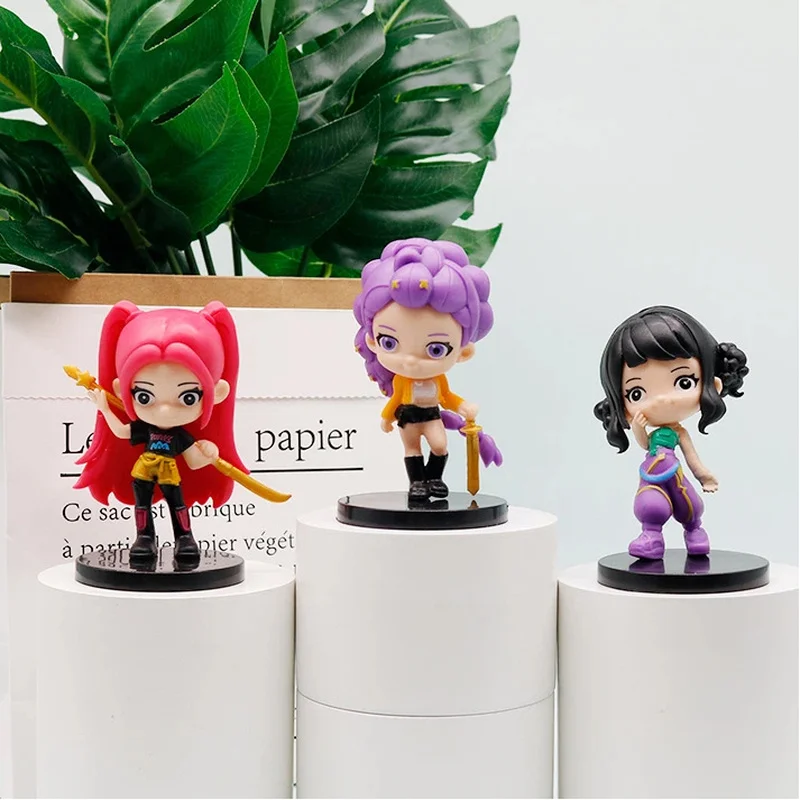 Kpop الساحرة هنتر مجموعة عمل أرقام لعبة عروسة كارتون النمر الغراب رومي زوي الطرفية غاشابون دمية حلية نموذج