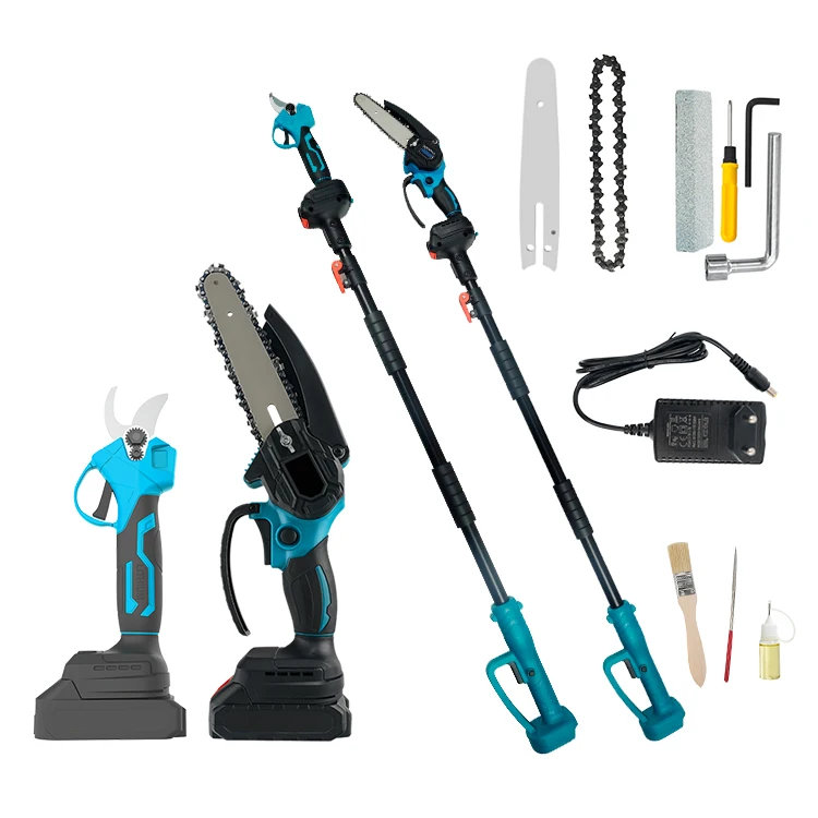 

28mm 6 Inch High Telescopic Pole Chainsaw Pruner Cordless Rechargeable Battery Powered Tree Branch Cutting Width