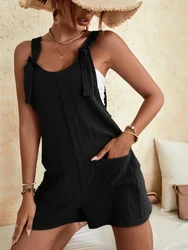 Women s Summer Short Romper Jumpsuit with Straps for Women  and Rompers Jumpsuit Beach Holiday with Pockets Casual