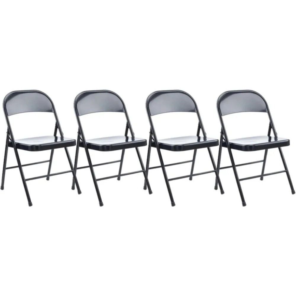 

Folding Chair, Supports Up to 275 lb, Black Seat, Black Back, Black Base, 4/Carton