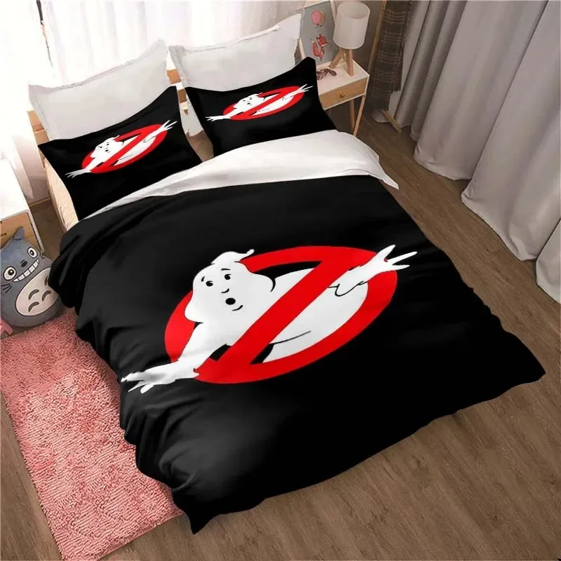Cartoon Ghostbusters Duvet Cover Pillowcase Bedding Set Adult Boys Girls Bedroom Decoration Children Gift Single Double Size