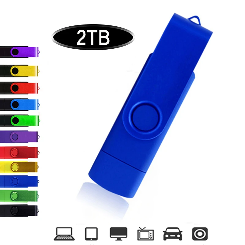 Neues USB-Flash-Laufwerk 2TB USB-Stick 3 in 1 Pen drive флешка 2TB Metalls cheibe Memoria Cel USB-Stick Geschenk für Telefon/Auto/TV kostenlos Logo