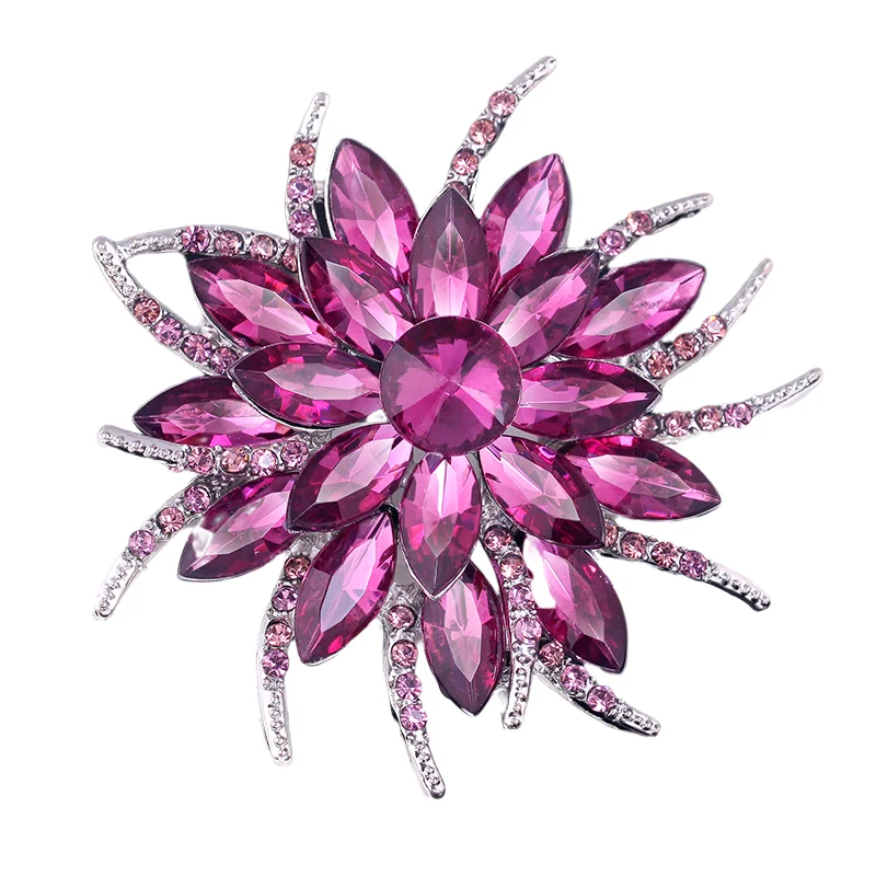 Sunflower Women\'s Brooch Jewelry New Fashion Retro Fashion Flower Brooch Crystal Rhinestone Jewelry Wedding Date Party Gifts