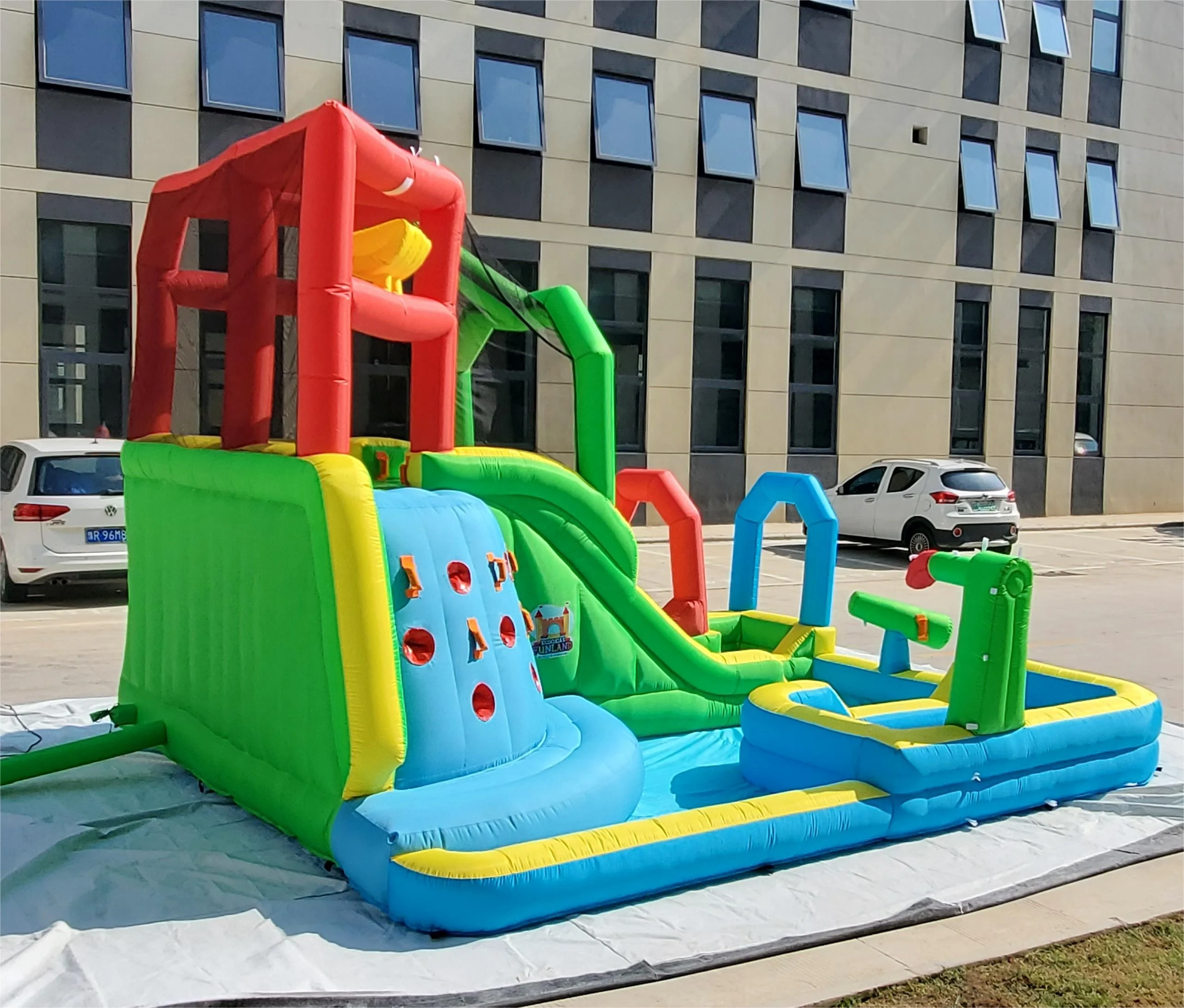 Inflatable Castle with Slide and Water Pool for Kids and Adults Multi Function Bounce House