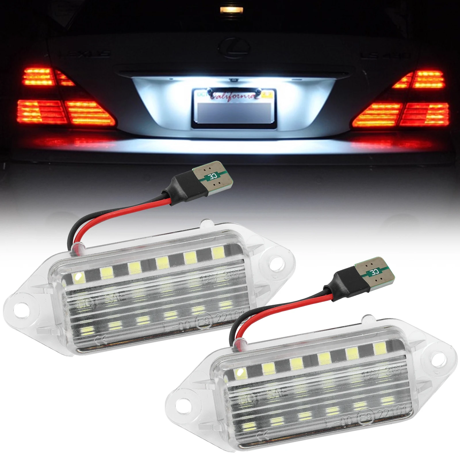 2x LED Number License Plate Light For Mitsubishi  Lancer 2003-2017 & 2007-2016 Evo Evolution X Tail Tag Lamps 8341A099, MB596500