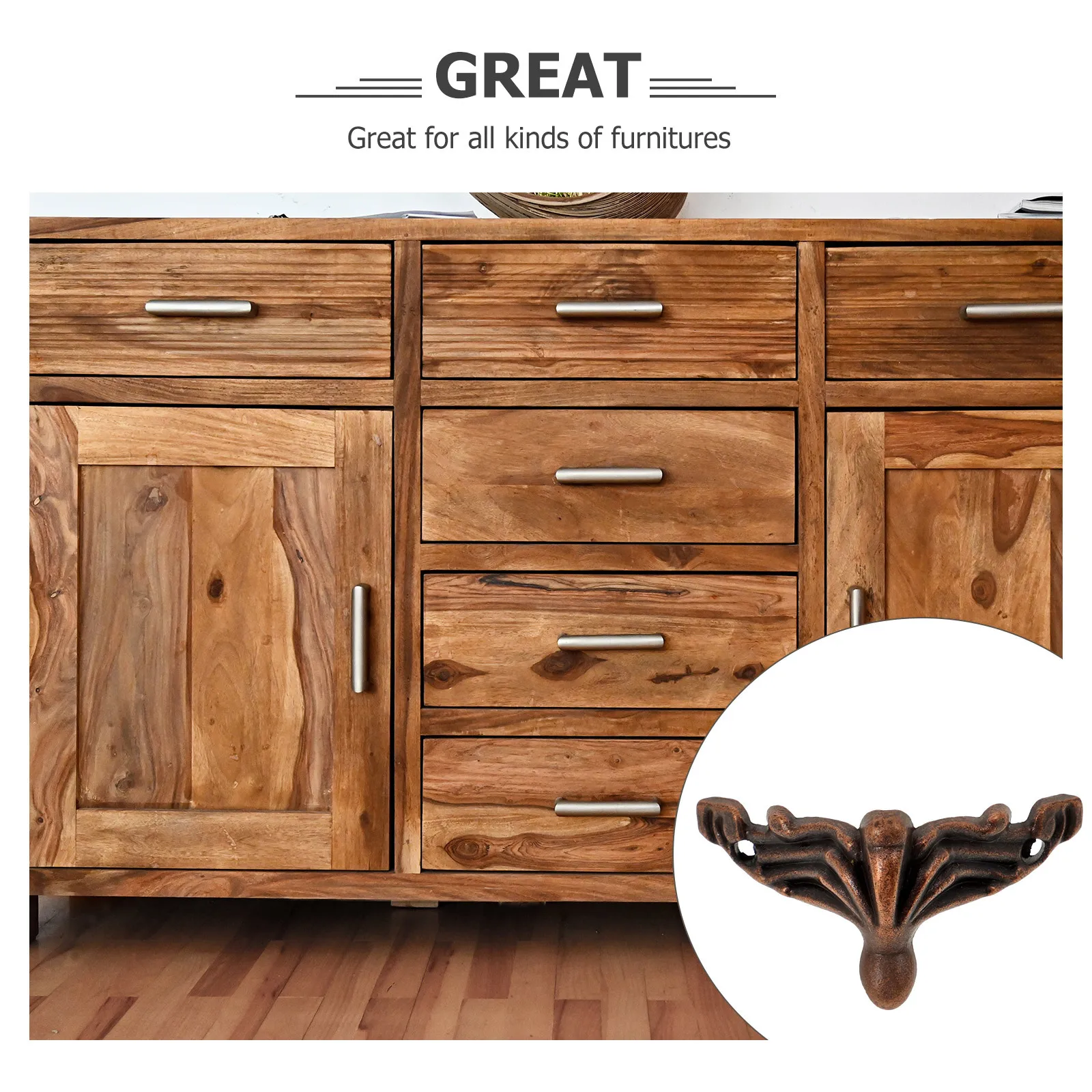 

20pcs 27X16Mm Decorative Furniture Feet Zinc Alloy Retro Style Sofa Chair Legs Home Office Replacement Accessories Dark Red