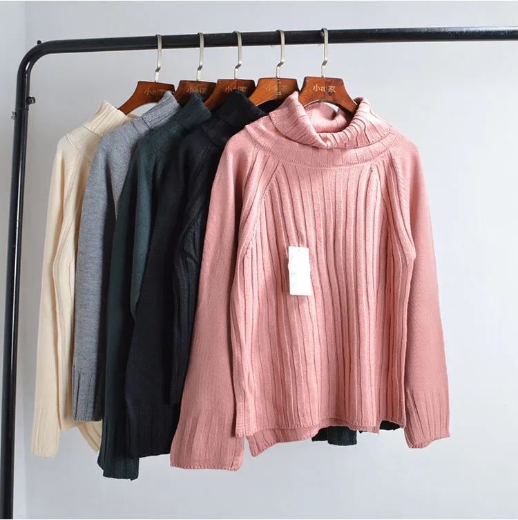 

Autumn Winter High Ne Knitwear Warm Top Women's Loose Long Sve Bulk Ne Knitted irt Base Layer Commute Sle