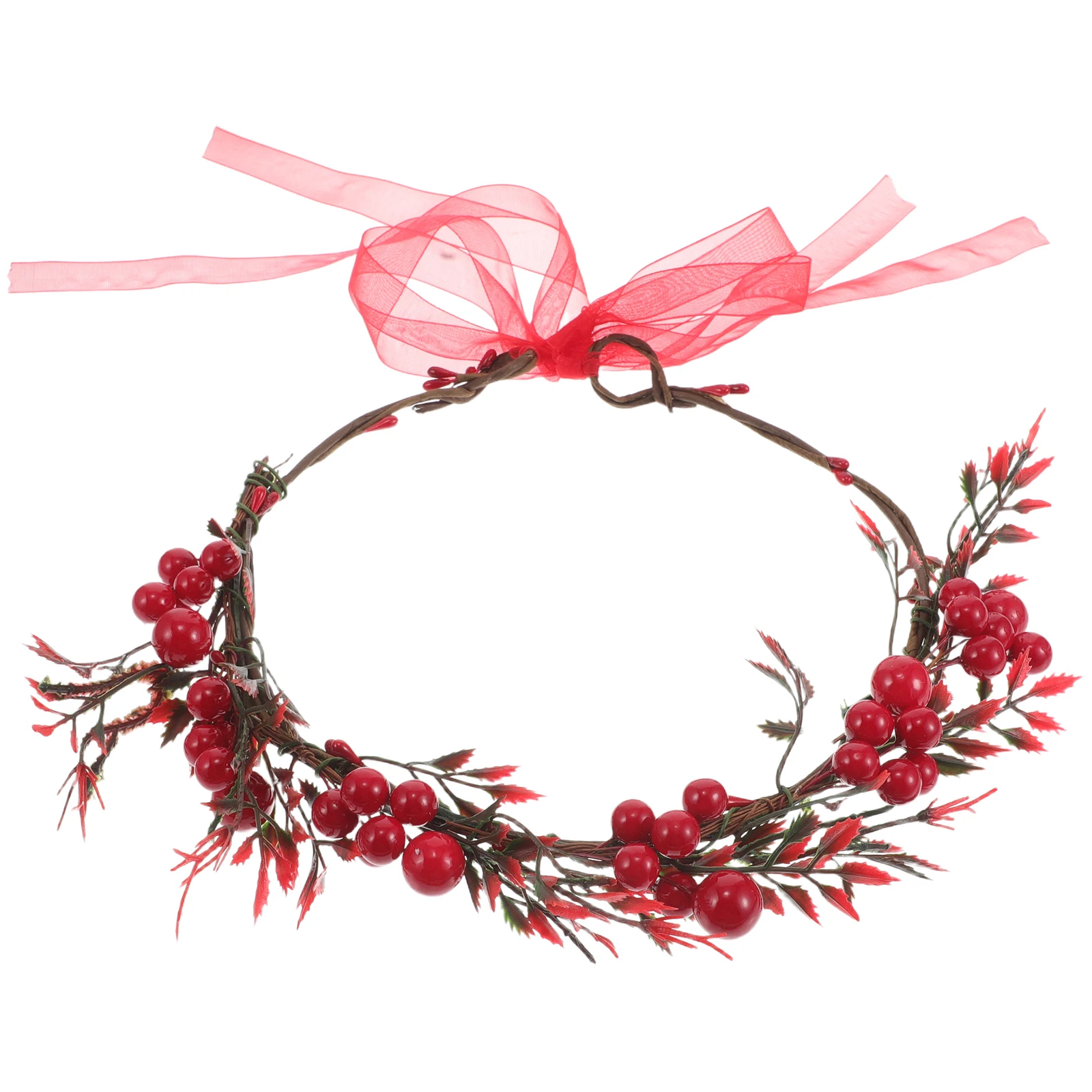 

Red Wreath Berries Christmas Party Hair Accessory Bridal Headpieces for Wedding Travel