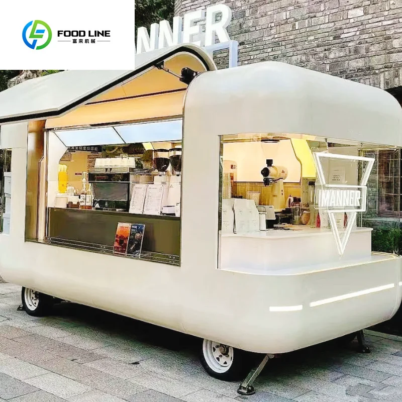 FOODLINE Customized Fast Full Kitchen  Food Trailer Outdoor Mobile Food Car Van Trailer with Full Kitchen Equipments