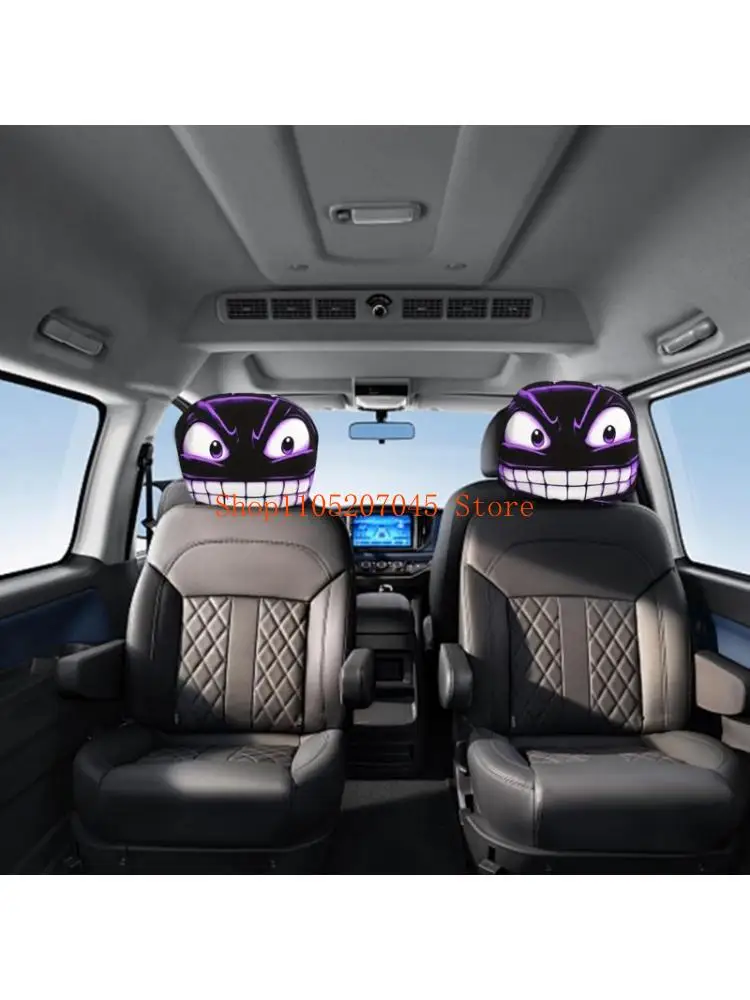 37cd Comical Car Accessories Polyester Headrest Covers Scratch Resistant Case