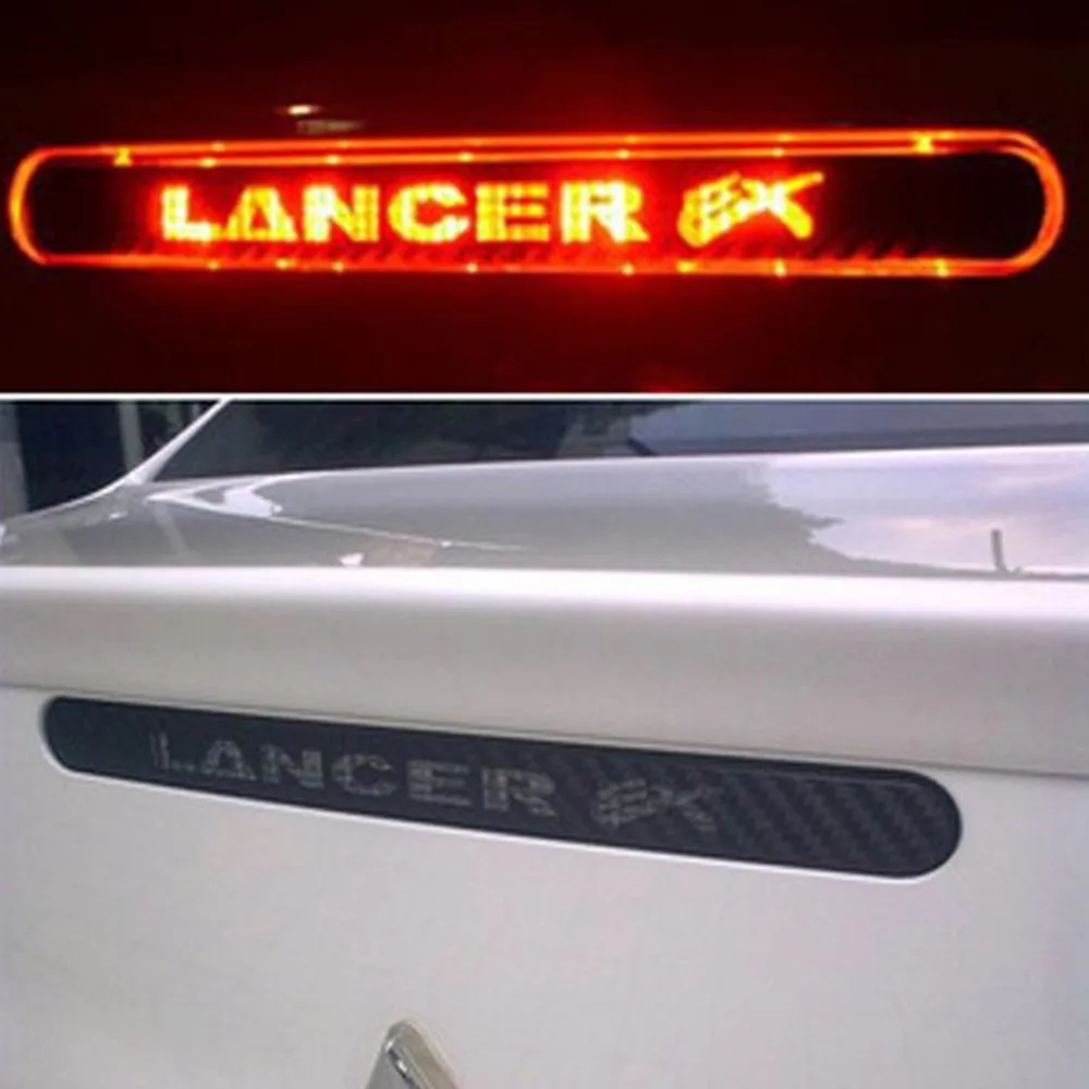 1PC Carbon Fiber Car Stickers Of High Mounted Stop Lamp High Brake Lights For Mitsubishi  Lancer Ex 9 10 Car Styling