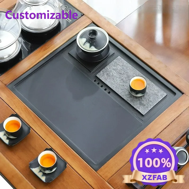 Factory Direct 2026 Wujinshi tea tray size tea table accessories embedded household whole cover tea table leaking board