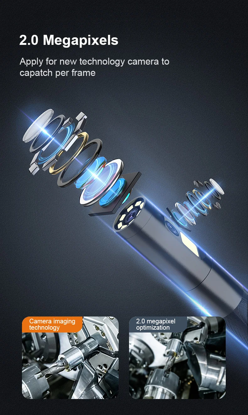 360 ° Rotating Dual-Lens Endoscope, 3.9MM 5-Inch IPS Endoscope Inspection Camera, Automotive Mechanical Industrial Endoscope