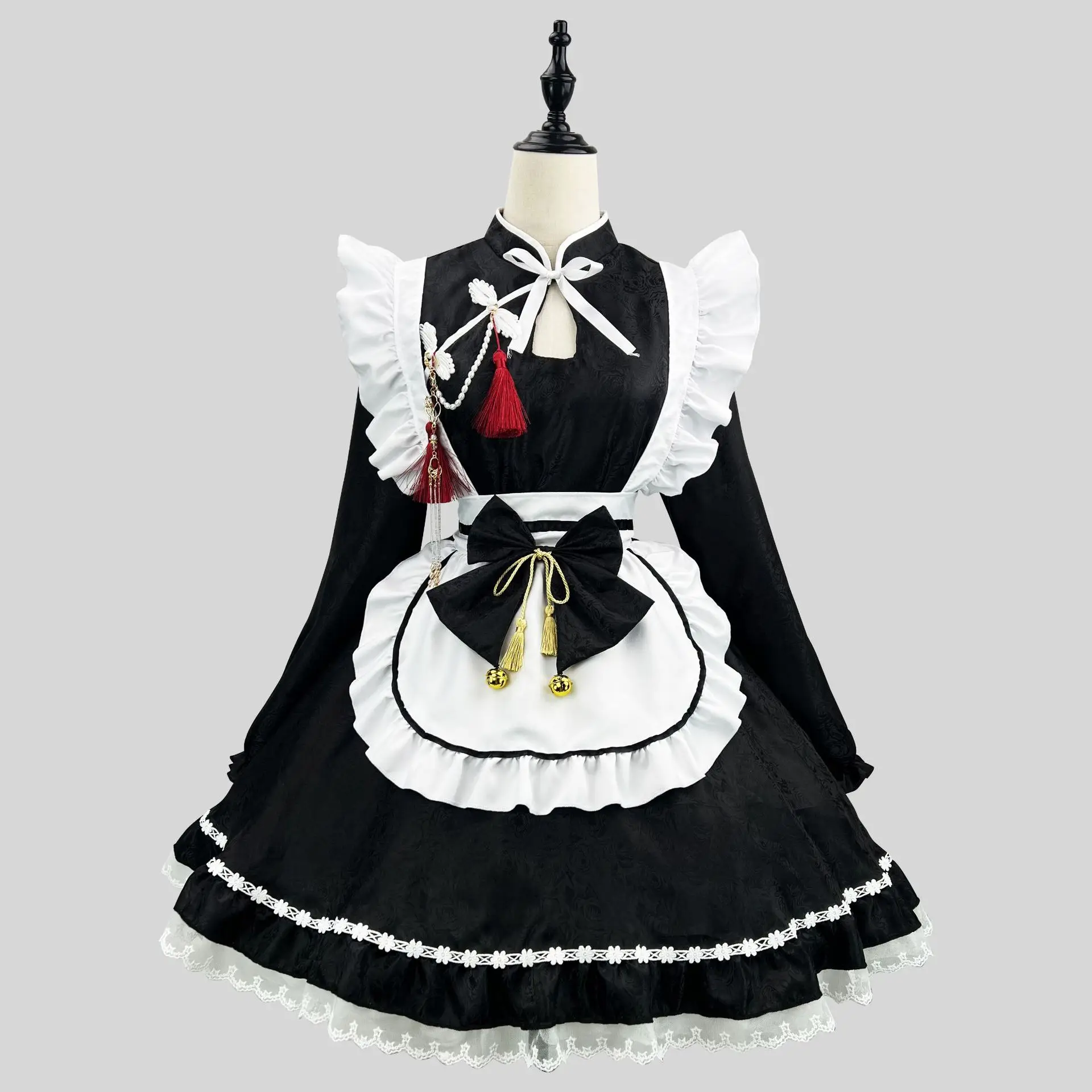 Color Cosplayer Maid Dress for Women Lolita Chinese Style Dress Up Anime Cosplay Costume Halloween Carnival Disguise Clothing