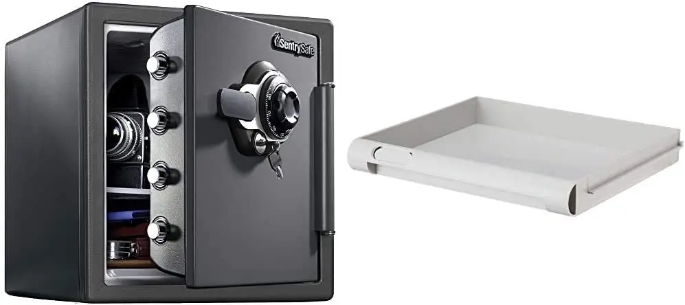 

Огнестойкий и водонепроницаемый стальной домашний сейф со вставкой для полки (SFW123DSB + 912)