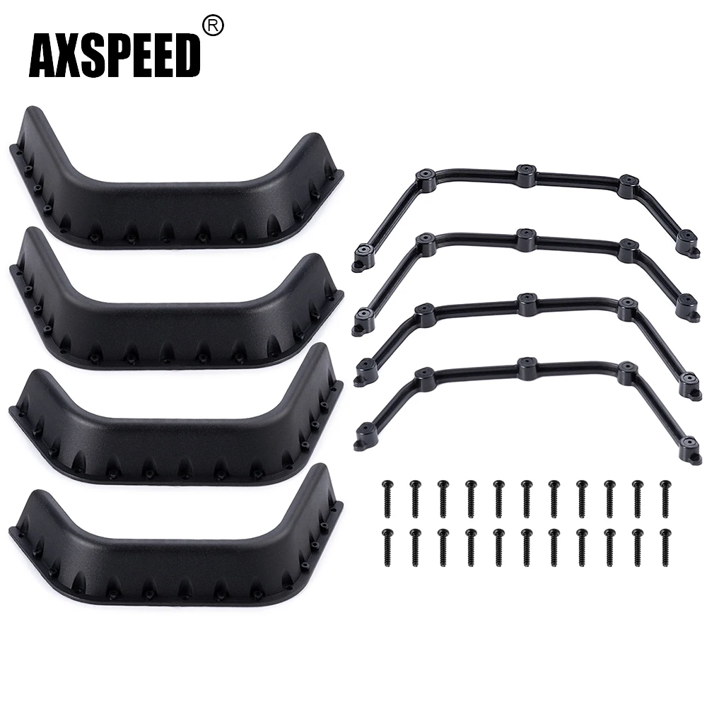 AXSPEED Plastic Wheel Rims Mud Fender Flare for Gelande II D90 D110 1/10 RC Crawler Car Truck Body Shell Upgrade Parts