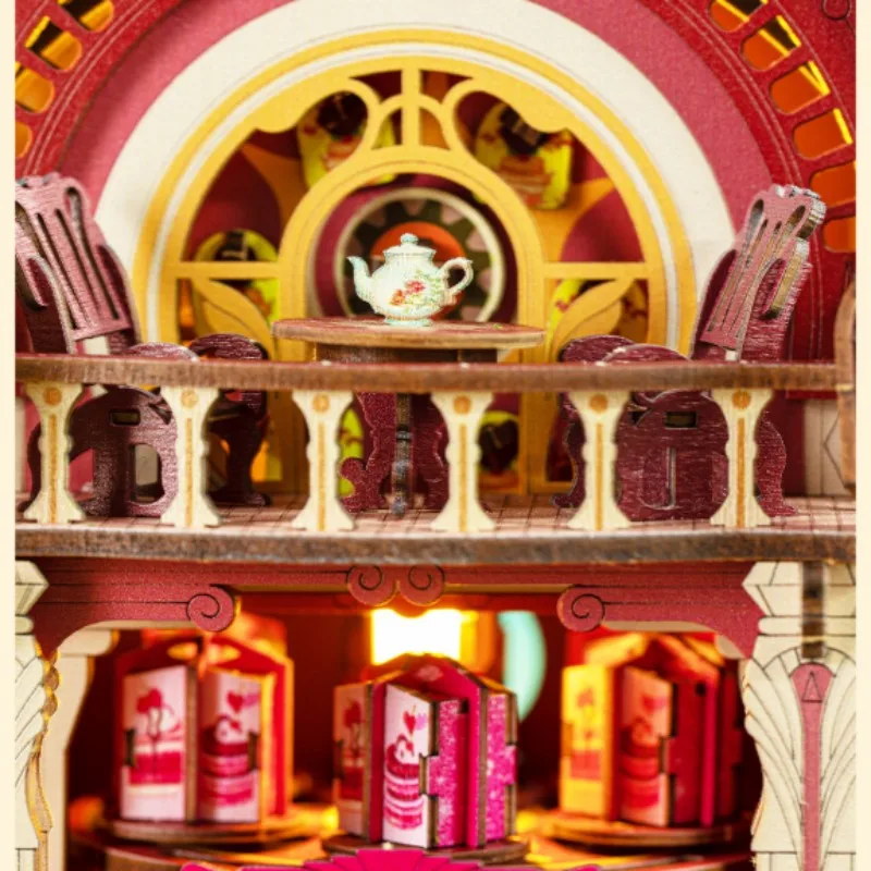 لتقوم بها بنفسك الإبداعية الحلوى أتيليه ثلاثية الأبعاد خشبية كازا منزل التماثيل مجموعات مصغرة مكتب منزلي الديكور للكبار الهدايا اليدوية #4