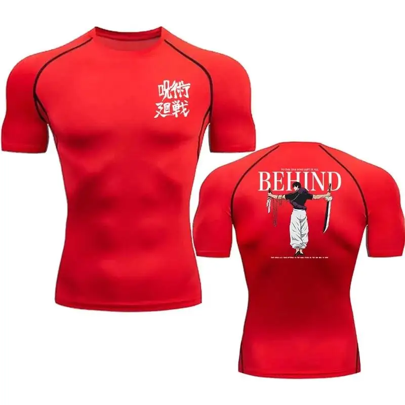 

Anime Compression Shirt Men Print Breathable Football Fitness Tight Sportswear Althletic Quick Dry Rash Guard Gym Tops Riding