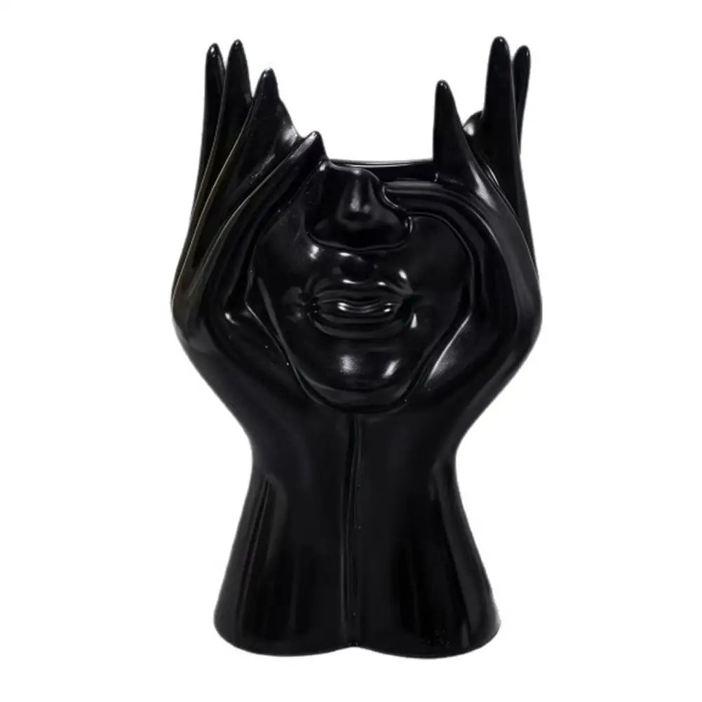 Abstract Human Face Storage Cylinder Ornament Modern Artistic Home Decoration Multifunctional Storage Container Desktop Tidy 1pc