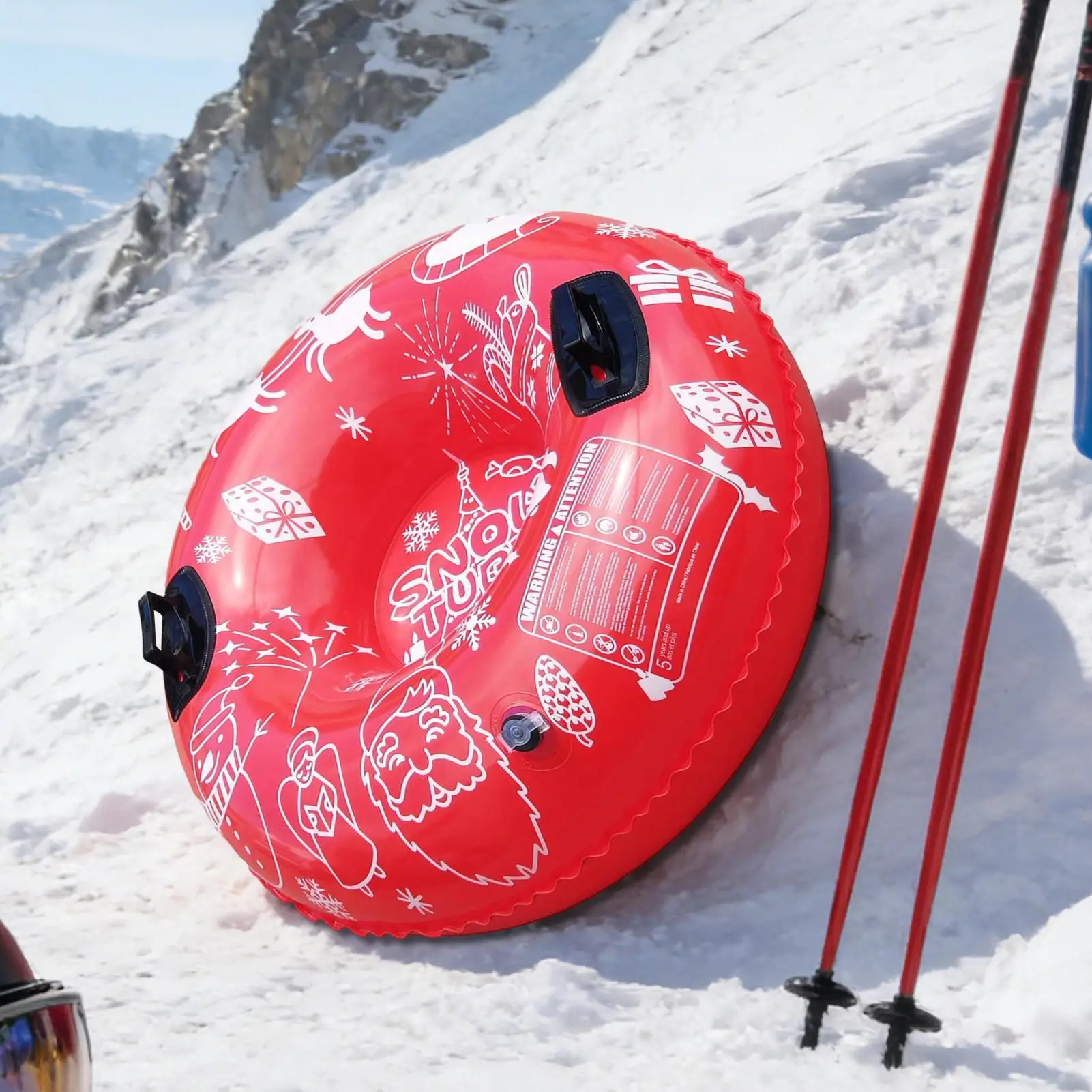 Family Winter Fun Snow Tube, Heavy Duty Inflatable Sled  Durable Ride for Backyard & Resort, Kids Adults Teens at Mountain Park