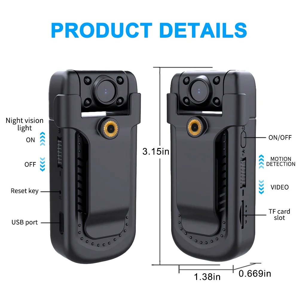 Ynmee MD36 Wifi Hotspot Mini Camera 1080P Portable Digital Video Recorder with App Police Body Cam Small Sport DV P2P Camcorder