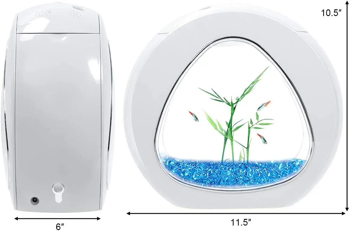 Imagem -04 - Betta Fish Tank com Led Light And Power Filter Aquário Bowl Complete Aquatic Plants Fish Aquarium Vem com Plantas Artificiais Galão