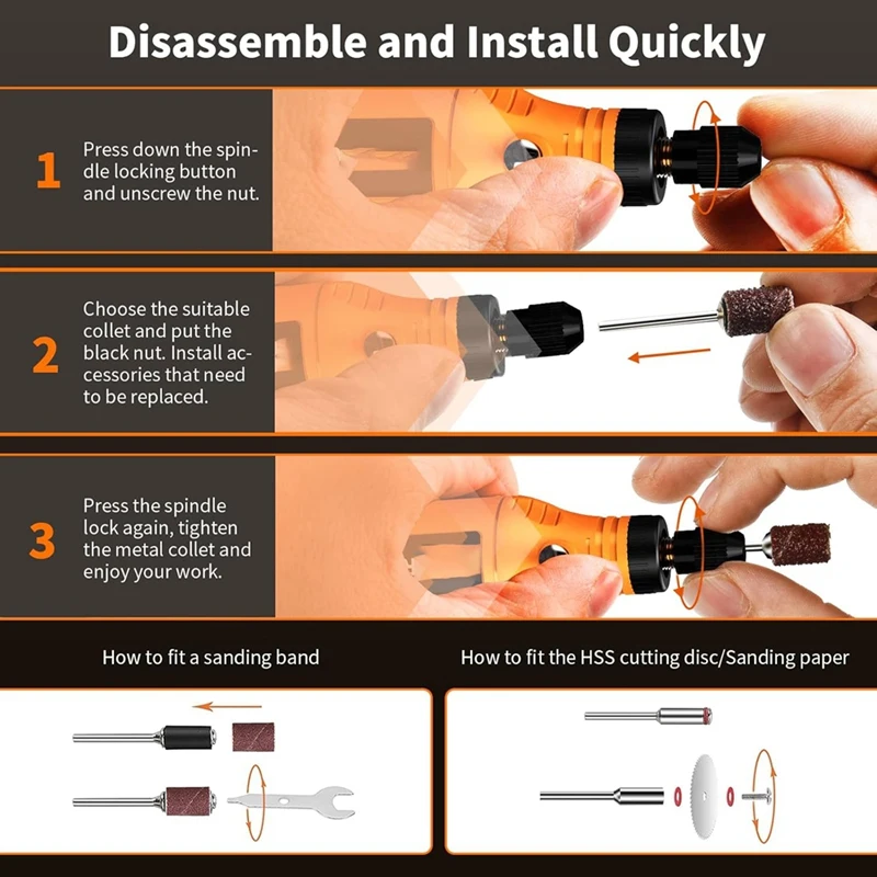 USB Charging With 36 Accessories, Multi-Purpose Power Rotary Tool For Sanding, Polishing, Drilling, Carving