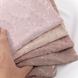 Solid Color Jacquard Jersey Long Muslim Shawl Elastic Plain Woman's Hijab Floral Silver Bandana Headband Soft Musulman Scarves