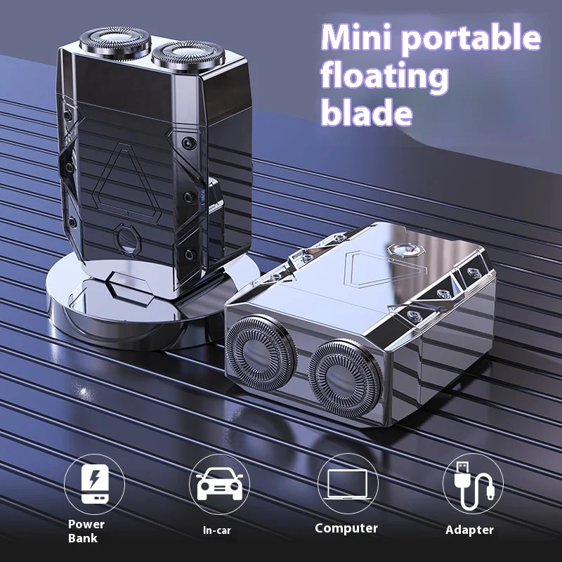 

Мини-двуглавая бритва для бороды, перезаряжаемая машина для мытья всего тела, электрическая бритва для мужчин, портативная дорожная железная электробритва