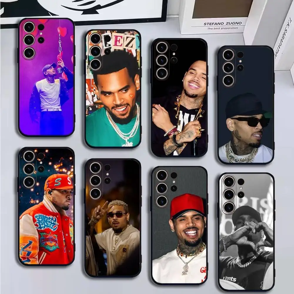 

Rapper C-Chris Brown Phone Case For SamsungS25,24,21,22,23,30,Ultra,20,Plus,Fe,Lite,Note,10,9,Soft Black Cover