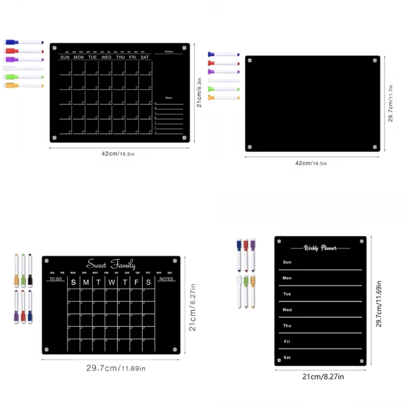 Fridge Magnetic Calendar Weekly Planner Magnetic Calendar Chalkboard To-do-list Board for Fridge Grocery Shopping List