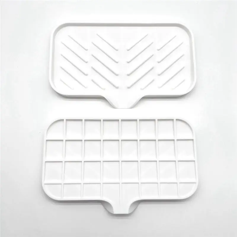 A20F-Self Draining Soap Bar Holder Silicone Kitchen Sink Soap Dish Tray Counter Organizer