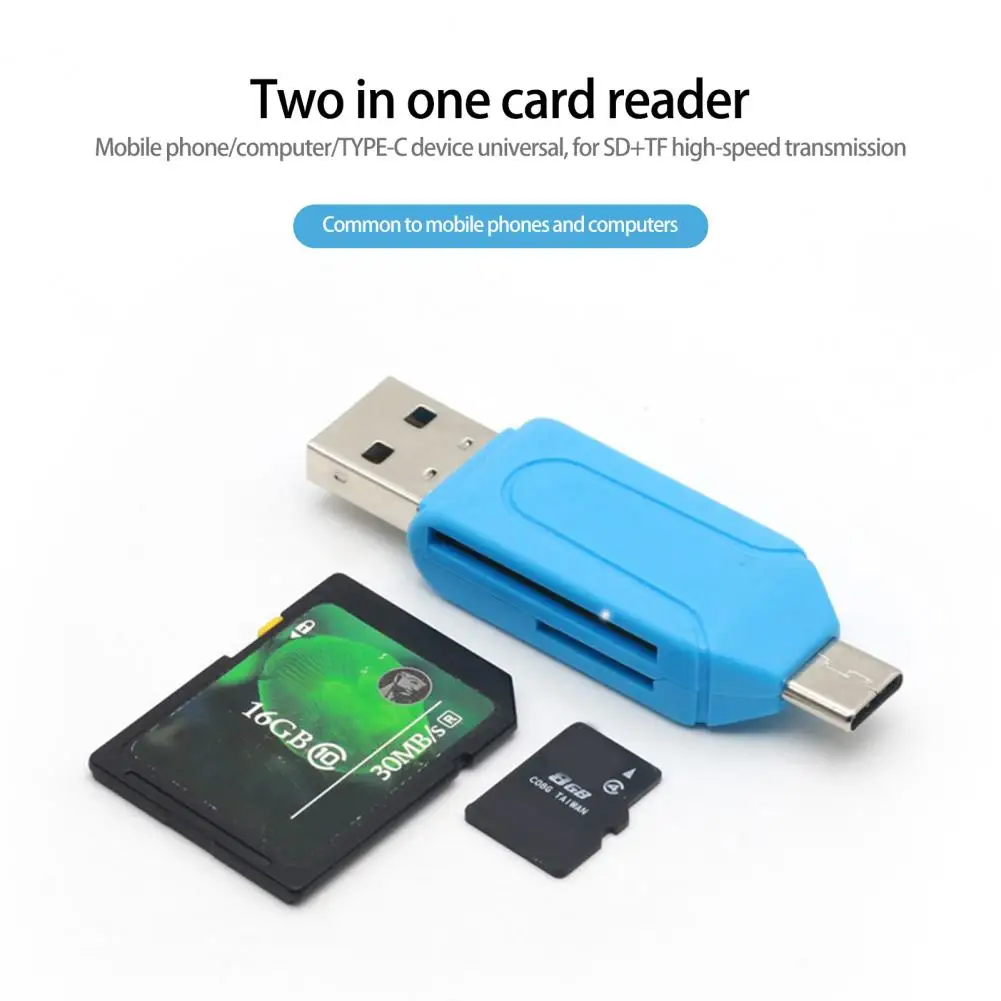 Memory Card Reader Compact TF Card Reader Driver-free Data Transmission USB Type-C Smart Memory TF SD-Card Reader