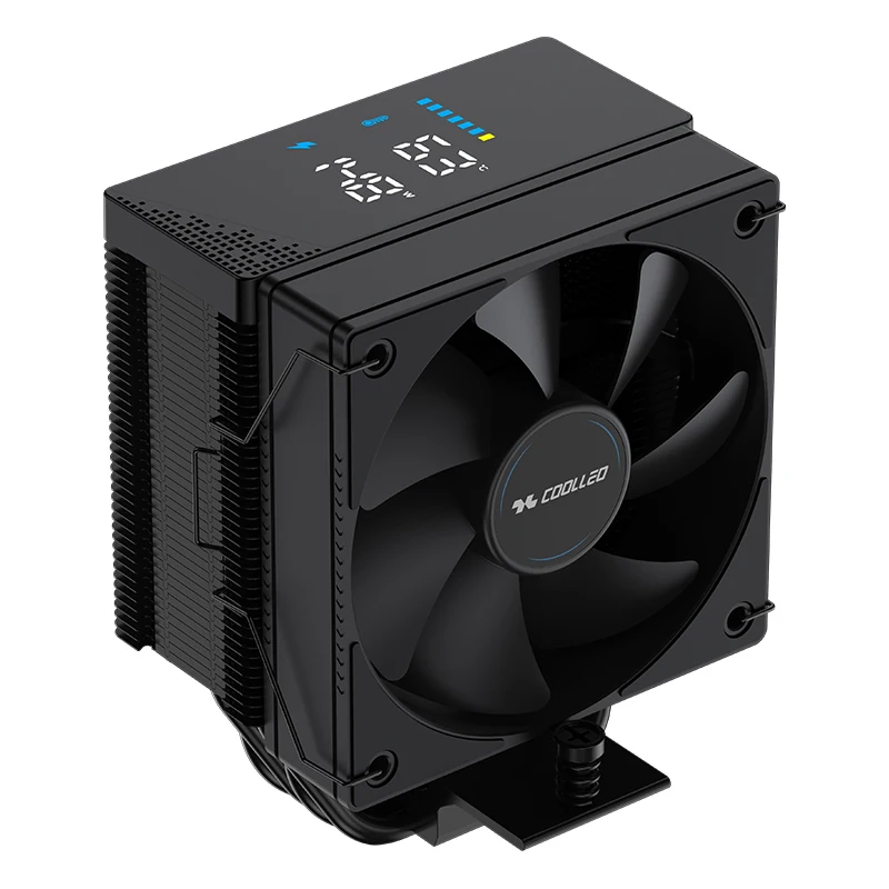 COOLLEO B40S DIG V2 4 Heat Pipes CPU Cooler Intelligent Temperature Display Radiator Air Cooler For LGA1700 115X AMD AM4 AM5