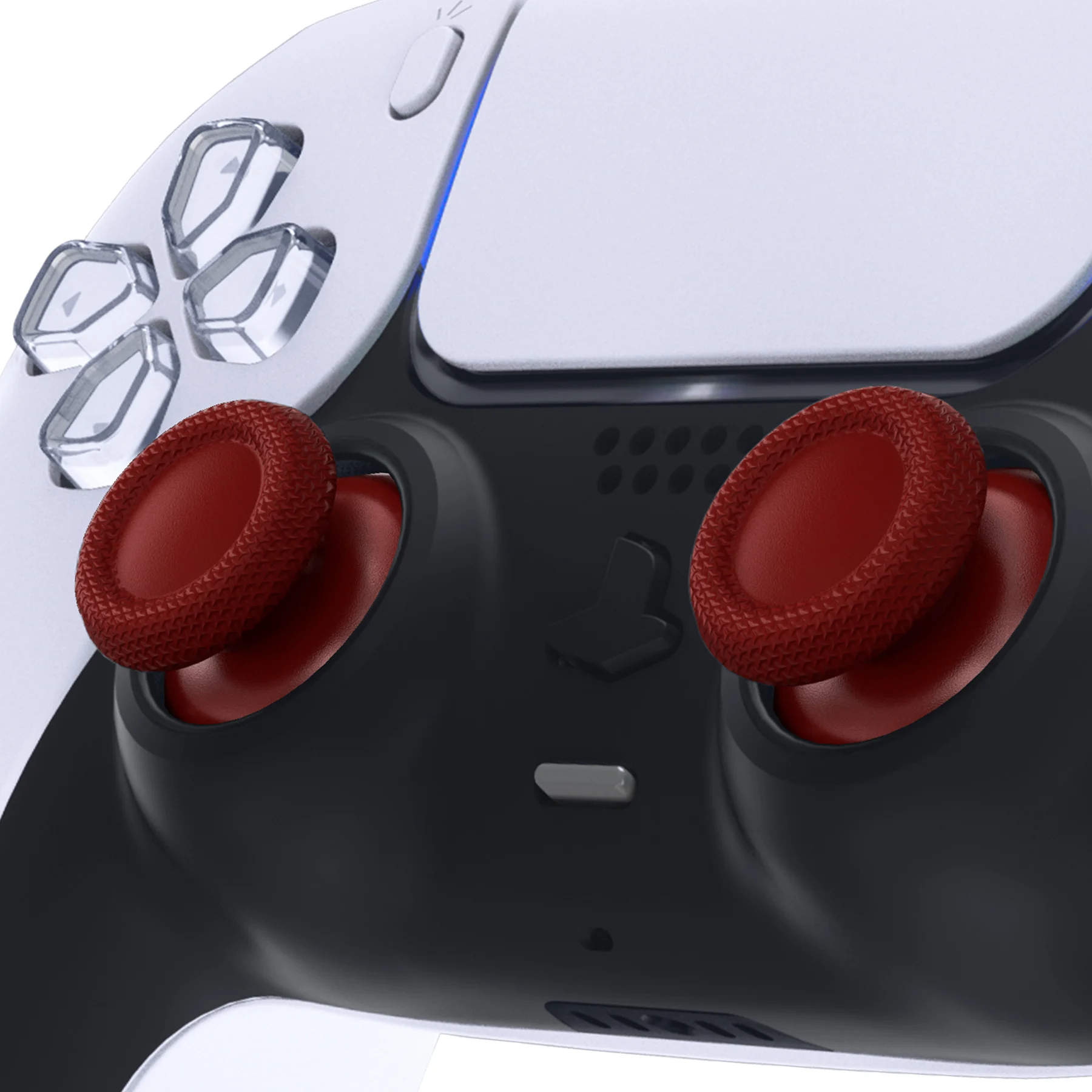 eXtremeRate 2 Pairs Universal Replacement Thumbsticks Button Analog Stick Joystick for ps5 for ps4 All Model - Black and Red