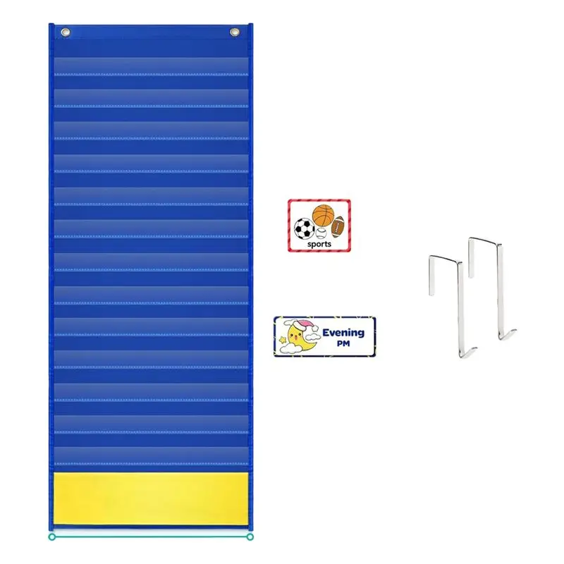 ABNM Routine Pocket Chart Educate Game Removable Feeling Chart Kids Visual Schedule Desktop Tabletop Preschool Kindergarten