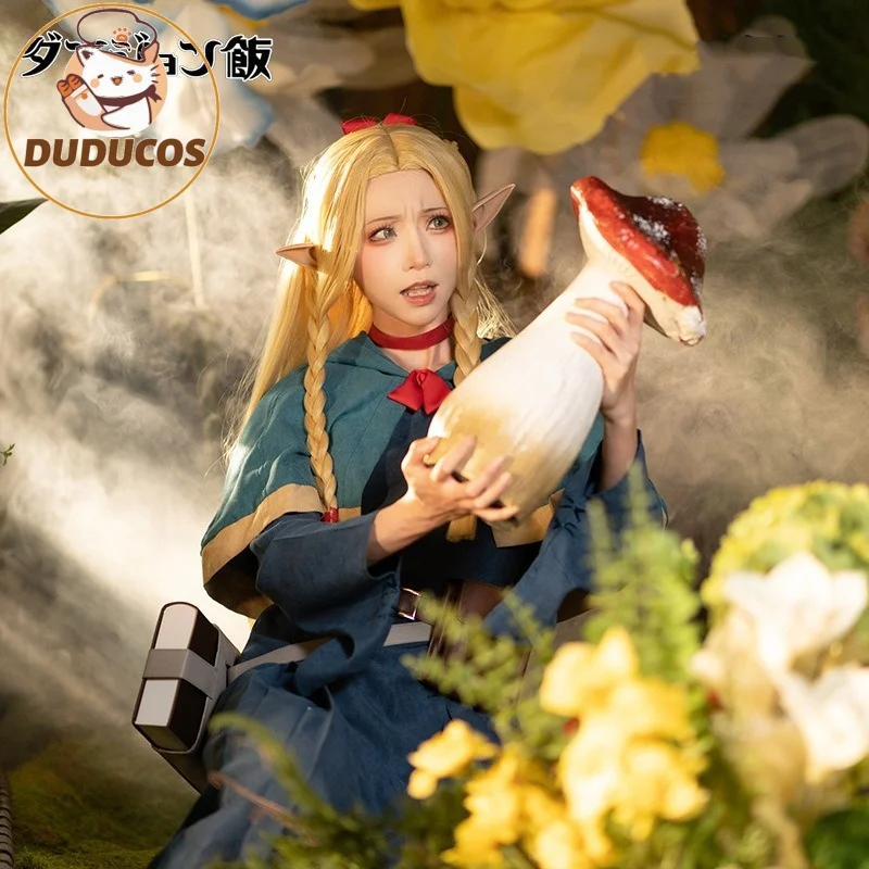 Marcille Cosplay Anime Delicious in Dungeon Cosplay Costume Marcille Donato Role Play Dress Bag Women Elven Mage Outfits