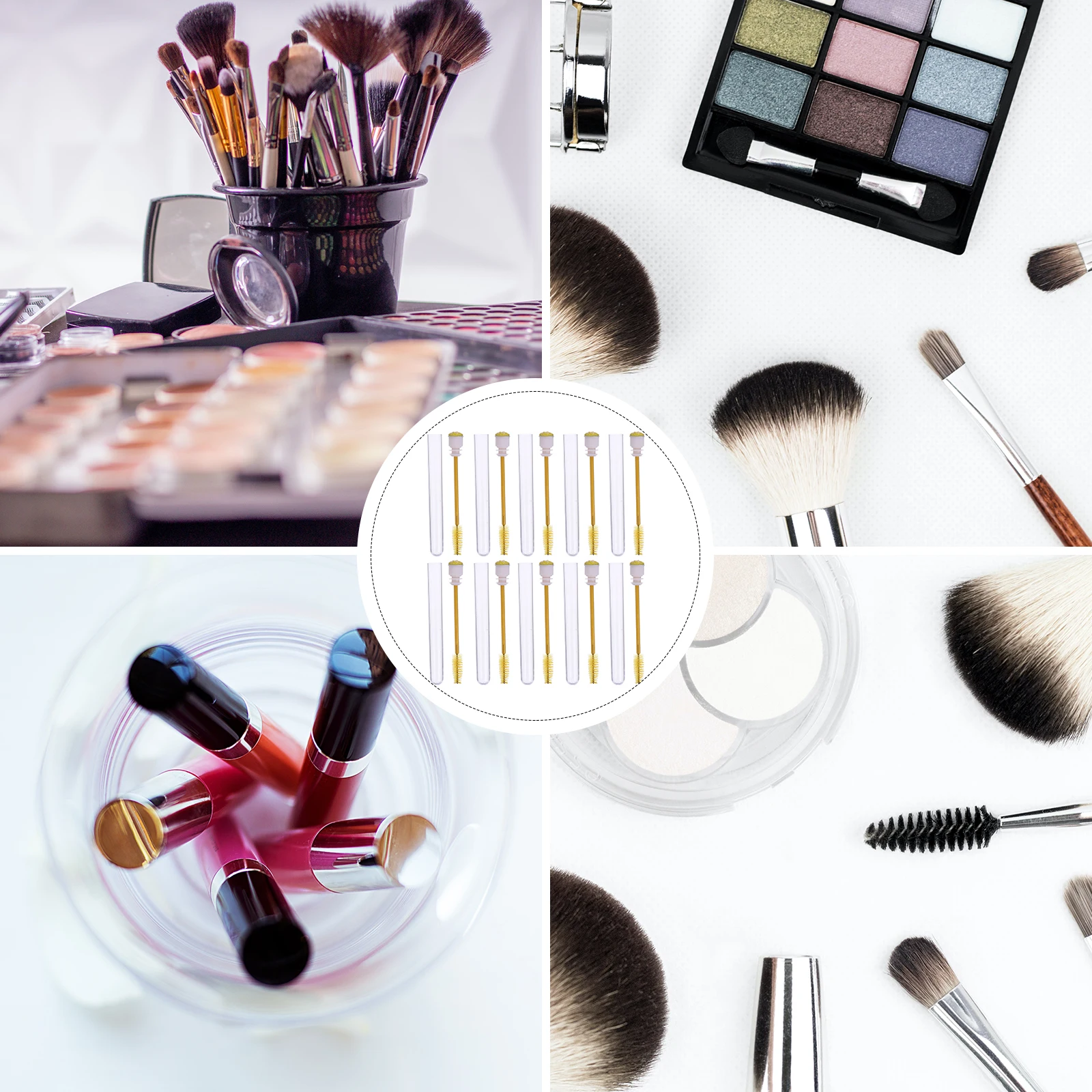 20 قطعة أنبوب رمش الماس المحمولة 20 حزمة Abs فرشاة ماكياج خفيفة الوزن الصولجانات للمنزل السفر تخزين رمش قضيب الجمال