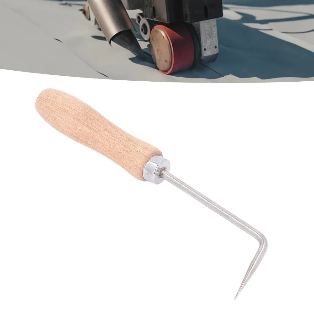 6mm Diameter Hot Air Welding Crochet Wood Handle Steel Weld Seam Crochet Sharp Point Seam Needle Roofing Seam Tester