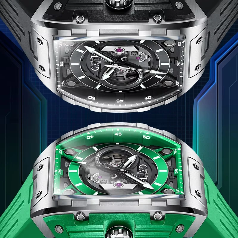 

Мужские роскошные автоматические механические часы BONEST GATTI с оригинальным сапфировым стеклом и светящимся циферблатом - элегантные наручные часы