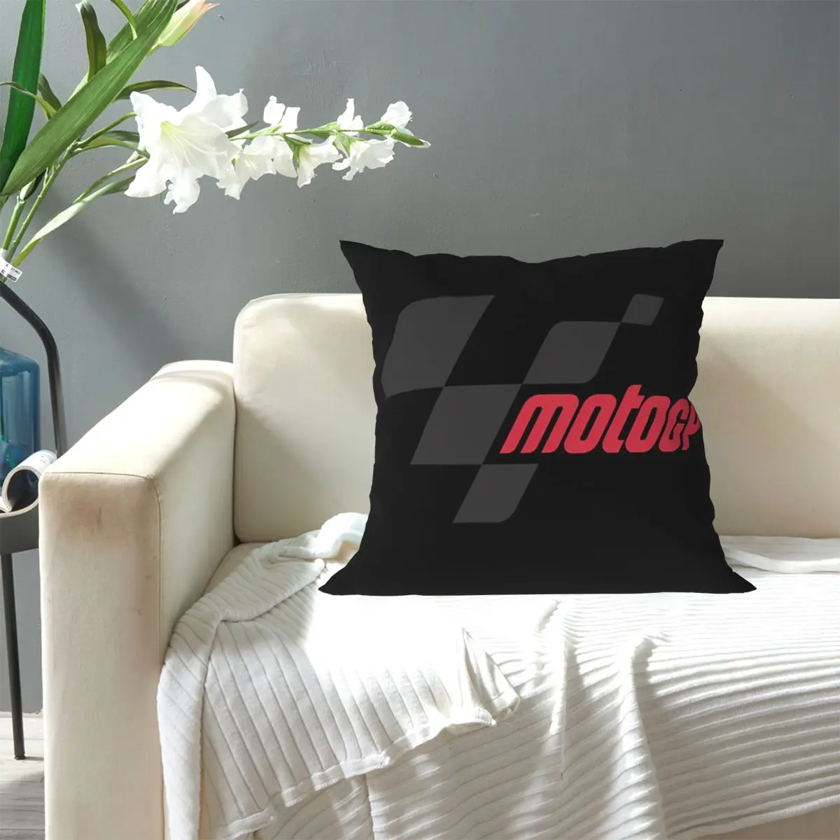Moto GP Logo Essential Square Pillowcase Pillow Cover Cushion Decor Comfort Throw Pillow for Home Bedroom