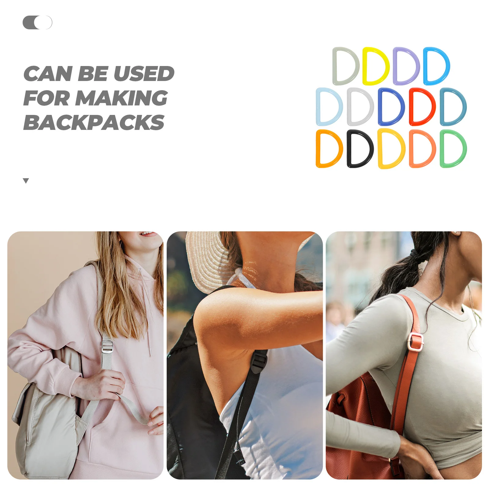 

32pcs D Ring Buckle Multi-Use Bag Accessories For Luggage Backpack Clothes Hammock Diy Craft Durable Light Easy Install High