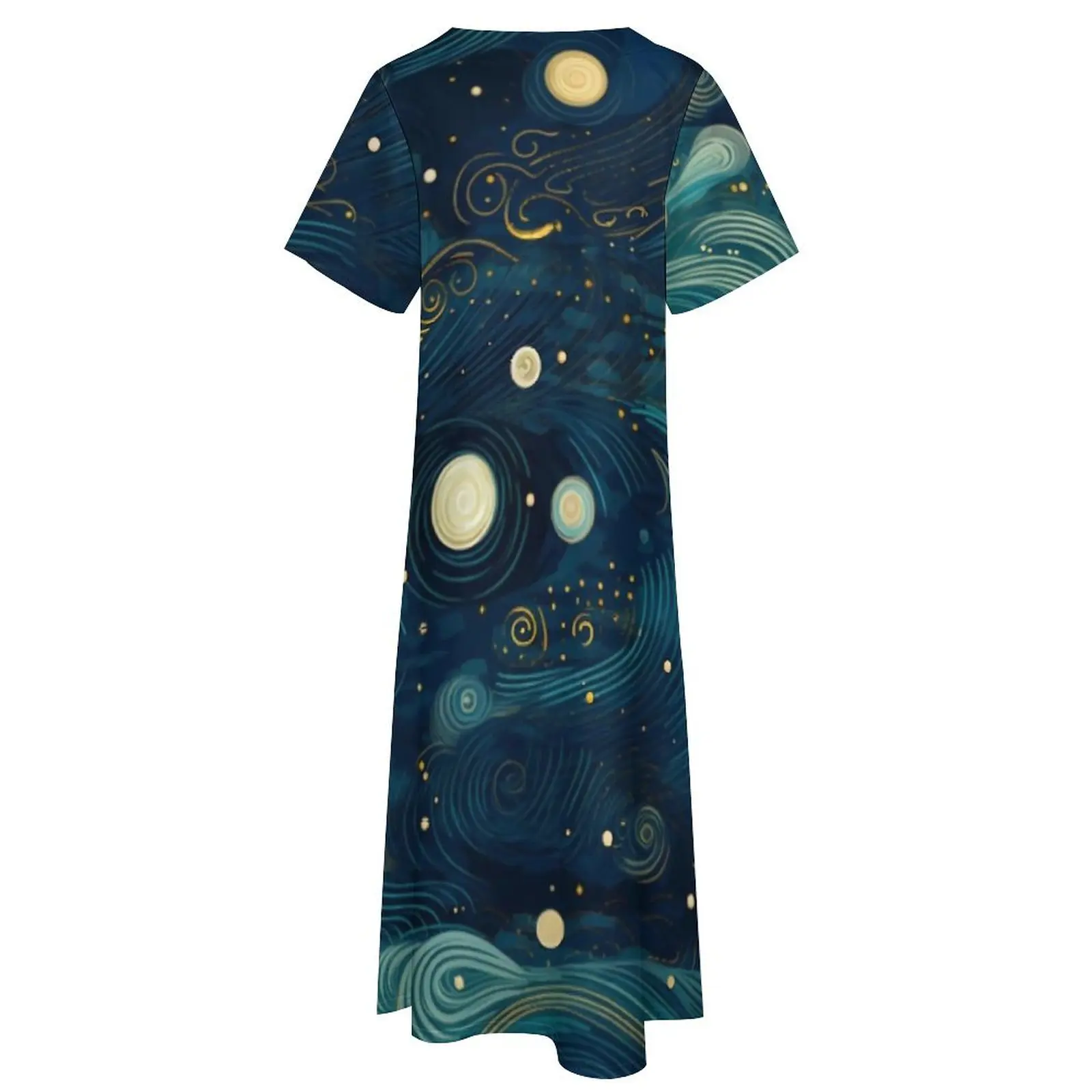 Sterrennacht Sky Jurk Zomer Van Gogh Beroemd Schilderij Street Fashion Boho Strand Lange Jurken Dames Maxi Jurk 3XL 4XL 5XL