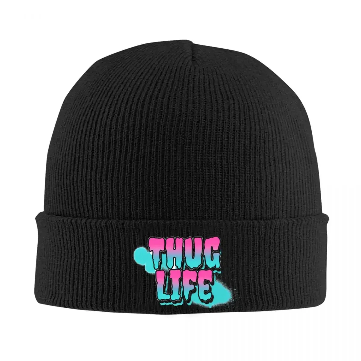 Thuglife Logo Bonnet Hats Beanie Hats Graphic Knitting Hat Spring Fashion Men Women Kpop Warm Soft Cap