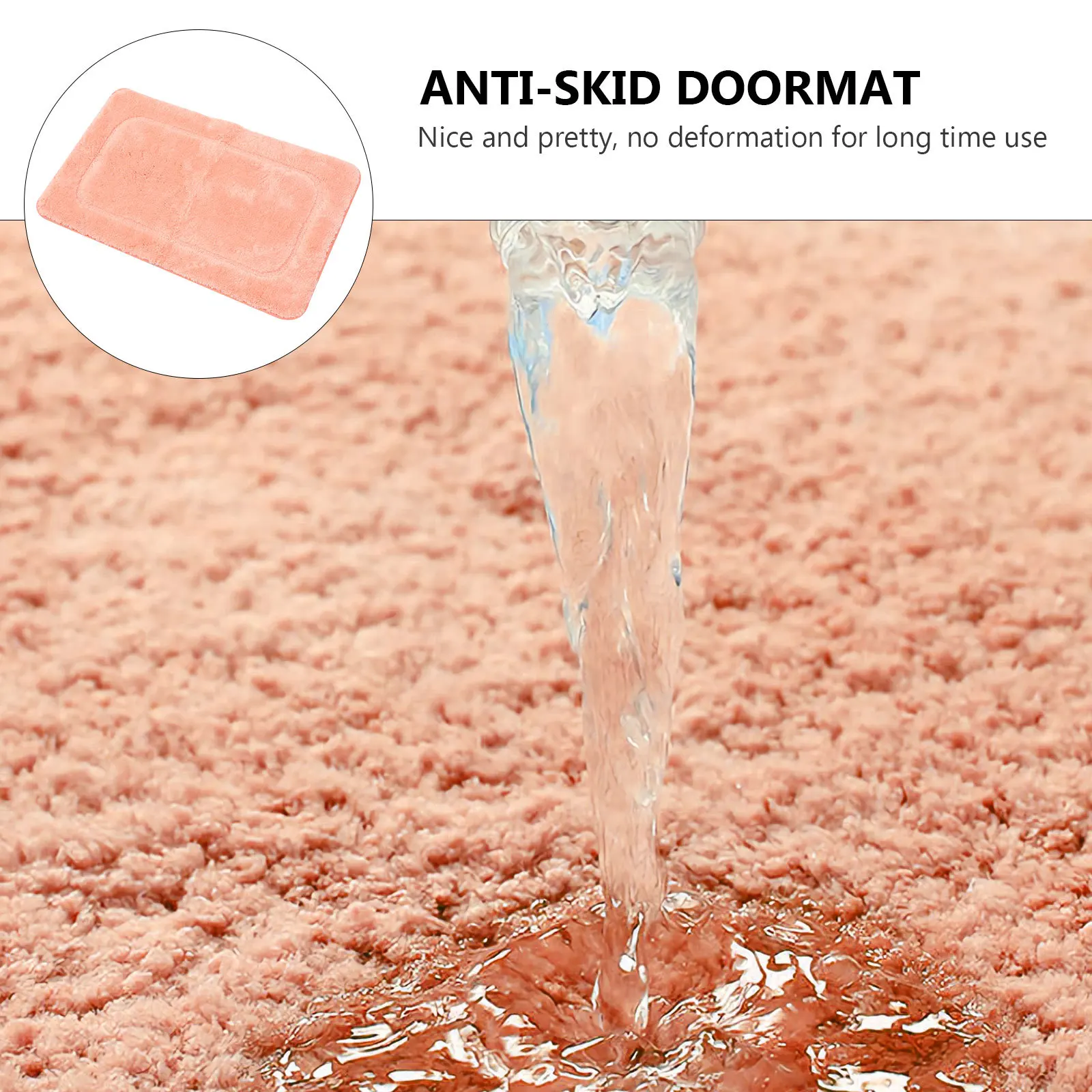 

Anti-Slip Floor Mat Polyester Fiber Non-Skid Bathroom Kitchen Bedroom Home Hotel Use Door Entrance Water Absorption Safe Design