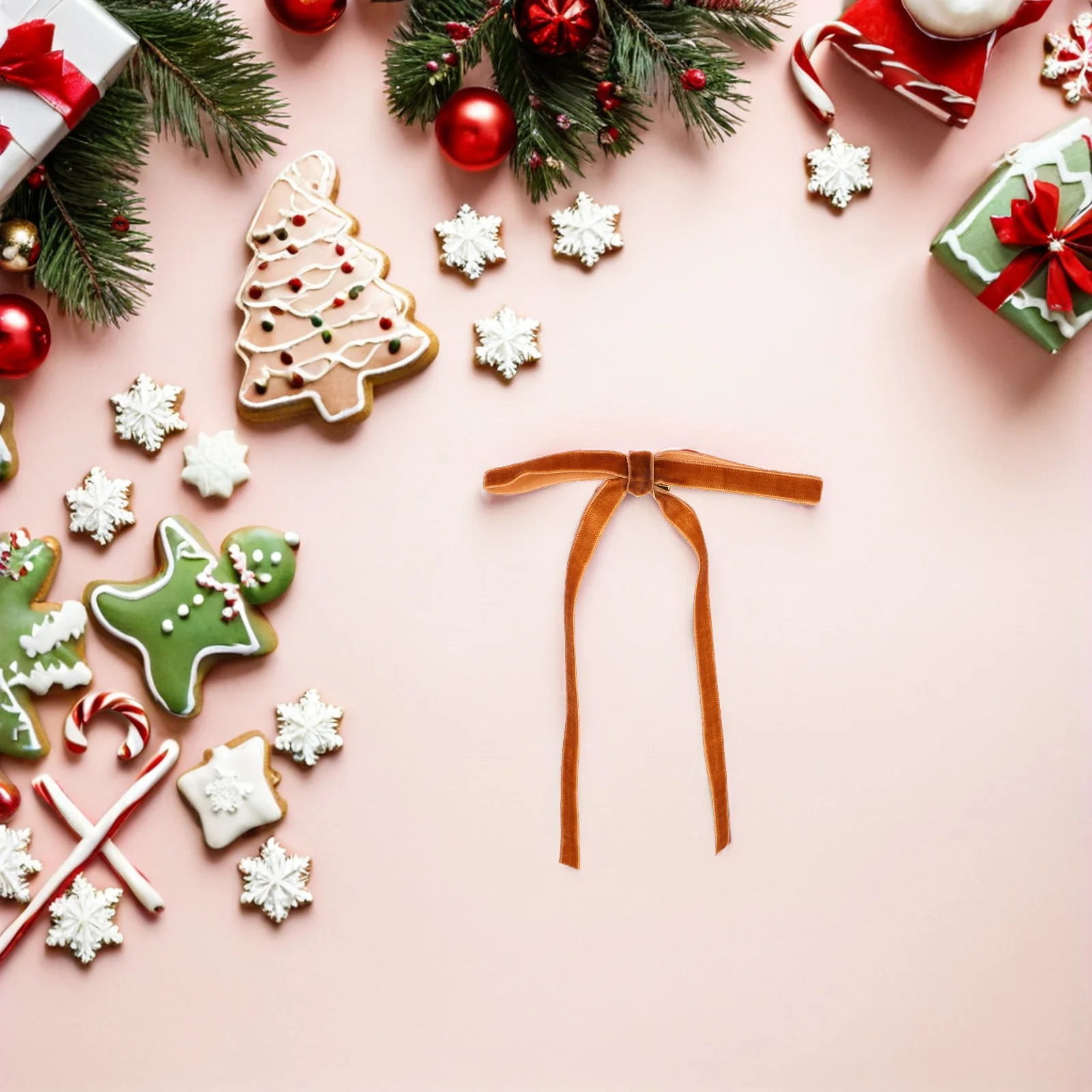 

24Pcs Flocking Wired Ribbon Bows Mini Christmas Tree Ornaments Bowknots Garland Wreath Rustic Present Holiday Decor