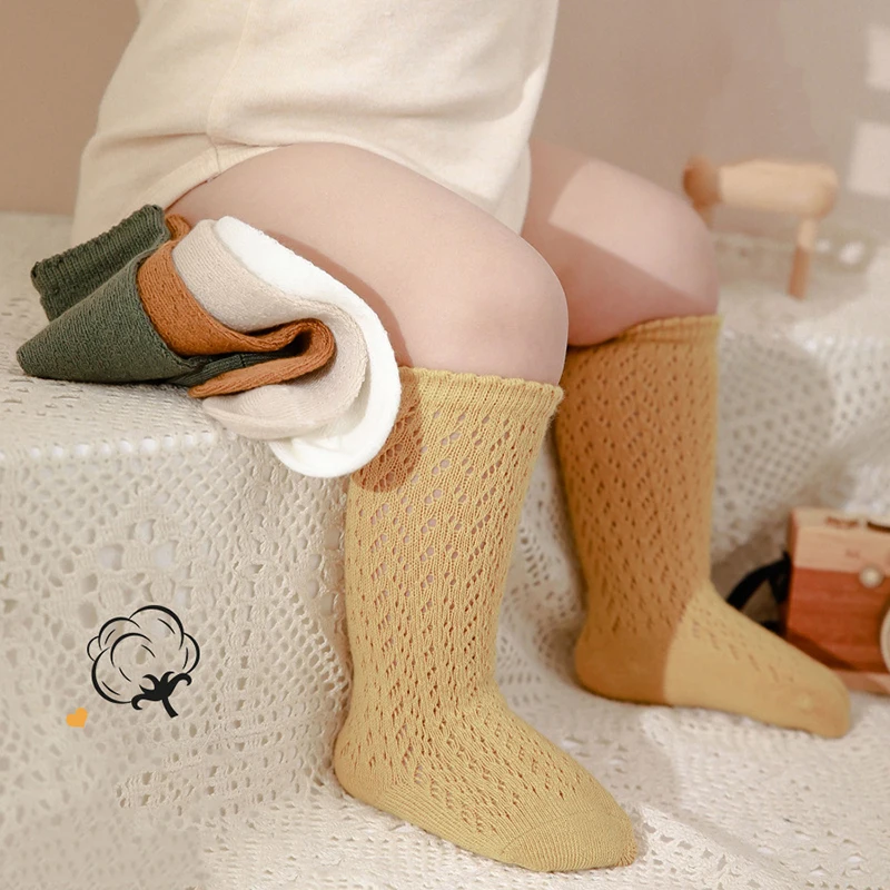 

Fashion Children's Sock Summer Boys And Girls Mesh Socks Knee High Breathable Baby Long Tube Socken Kids Stocking