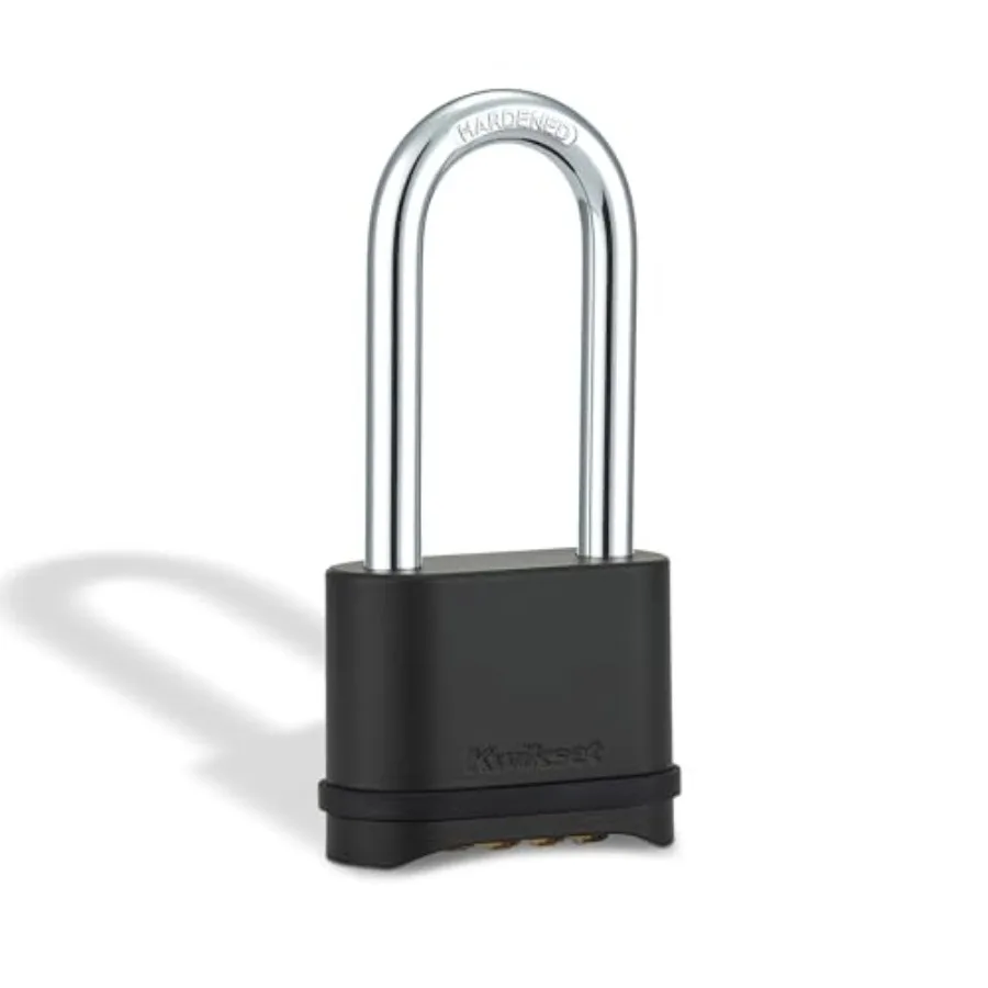

Zinc Resettable 4-Digit Combination Padlock, Outdoor Gate and Storage Lock, 2 in Body, 2-1/4 in Shackle, 1 Pack
