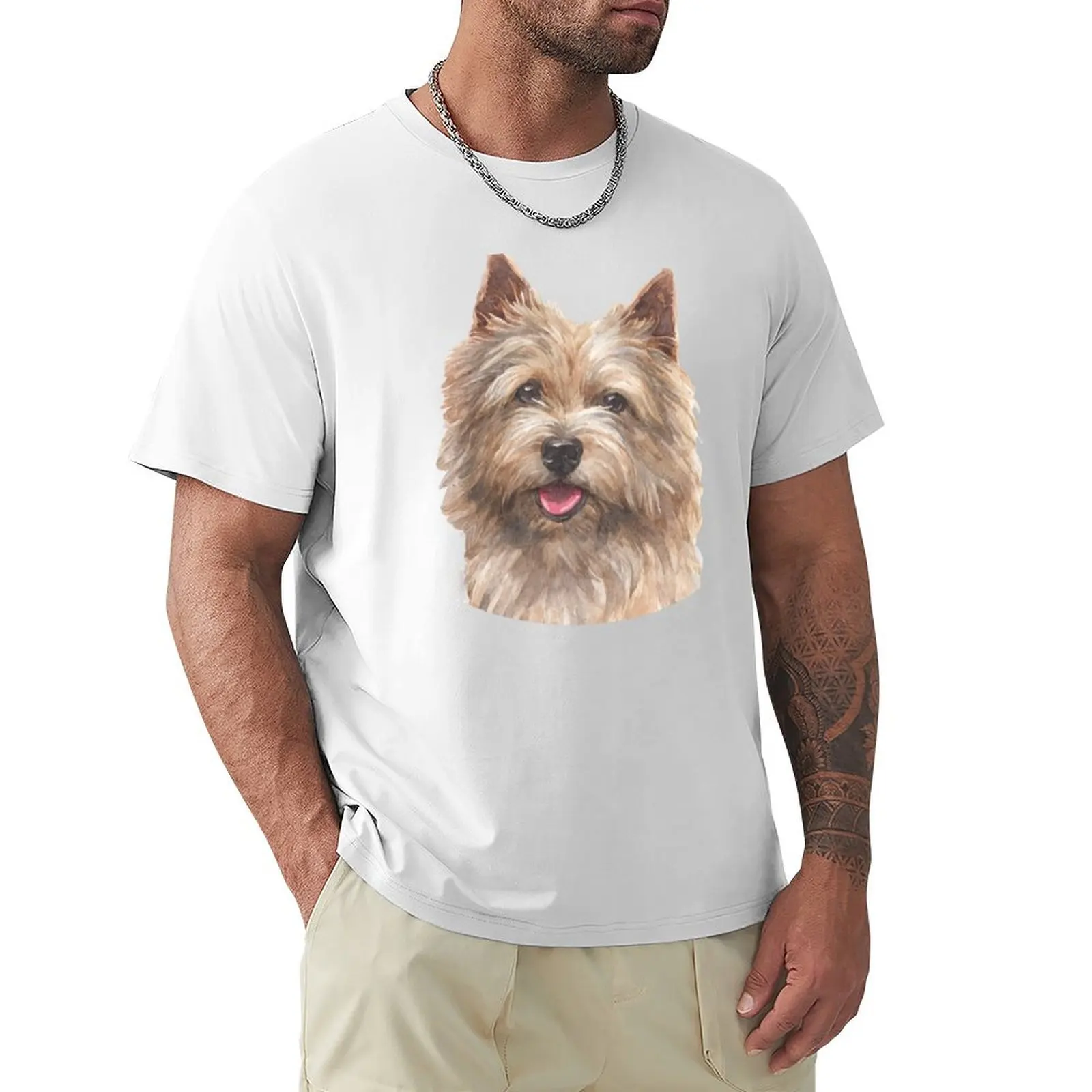 

Norwich Terrier Watercolor Art T-Shirt hippie clothes sports fans heavyweight t shirts for men